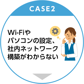 CASE2 Wi-Fiやパソコンの設定、社内ネットワーク構築がわからない